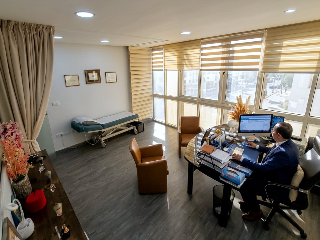 Cabinet de neurochirurgie à Casablanca, Maroc — poste de travail du Pr Amrani Joutey