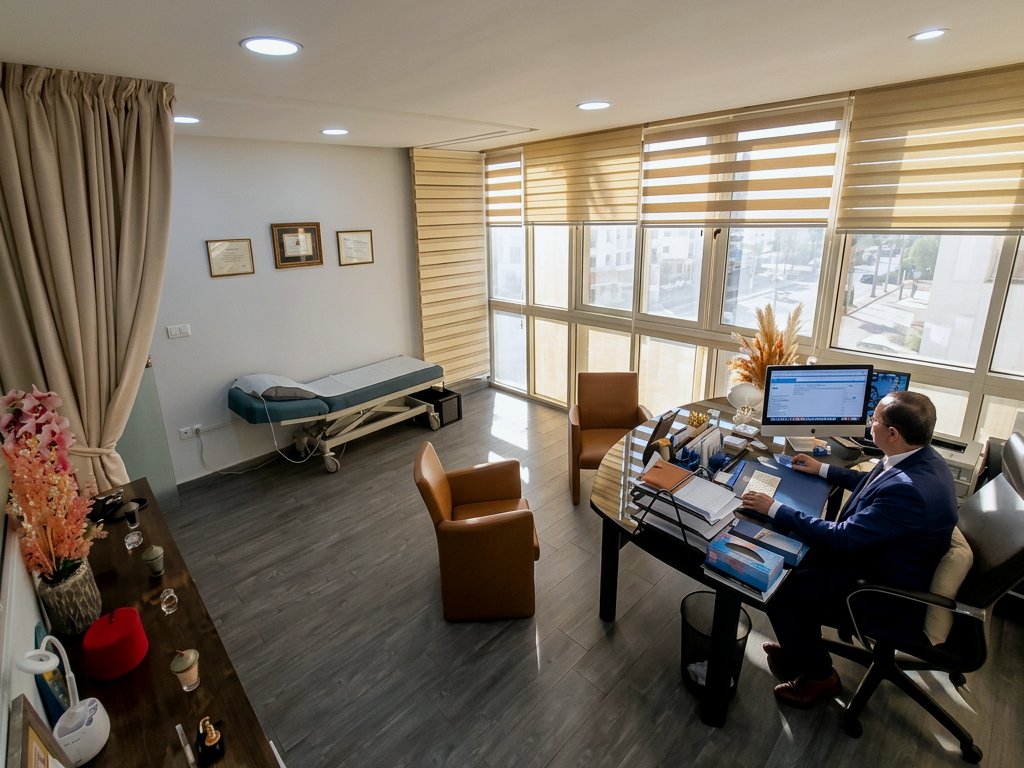 Salle de consultation du Pr Fouad Amrani Joutey, neurochirurgien à Casablanca